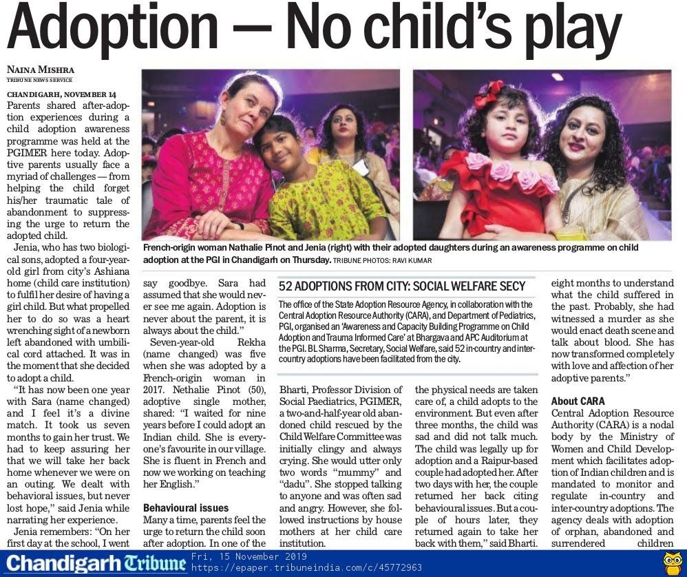 Regional Awareness Meet with Adoptive & Prospective Adoptive Parents and other Stakeholders held on 14th November, 2019 at Chandigarh